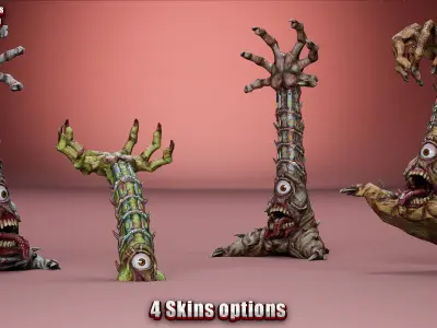 Cyborg Tentacle Low-poly 3D model