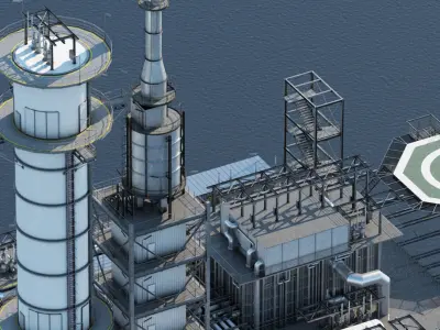 Oil Rig Platform 3D model