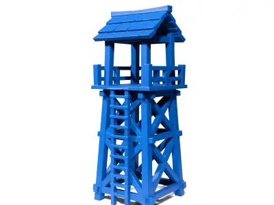 Wooden watchtower 3D print model