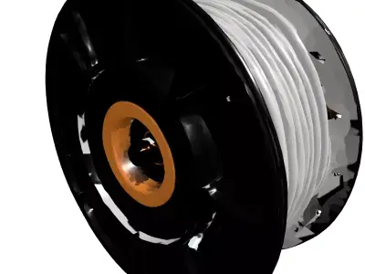 Industrial Cable Wire Spool Reel Low-poly 3D model