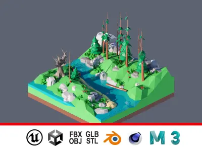 land 28A Low-poly 3D model
