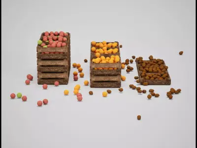 Wooden Crates 2 Low-poly 3D model