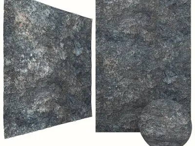 Black Rock Stone Wall Cliff  6k High Resolution Tileable 3D model