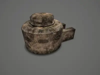 WW II OldBunker Low-poly 3D model