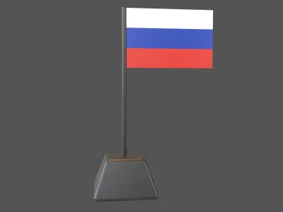 Russia Flag v1 001 Low-poly 3D model