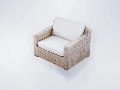 Low Poly Outdoor Armchair - Terrace and Garden  3D model