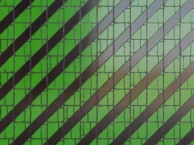 Green Sci-Fi Metal Panel PBR Seamless Texture