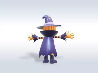 Jolly Pumpkin halloween Character 3D model 3D model
