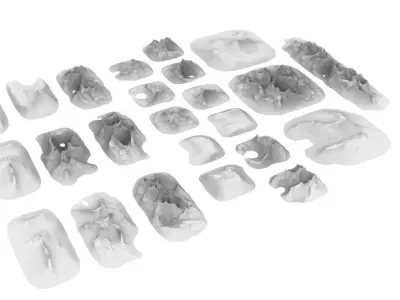Sharp Eroded Terrain 3D print model