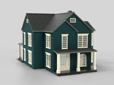 British House Design 19T3 Low-poly 3D model