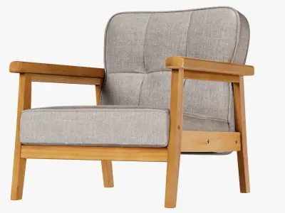 Upholstered Armrest Chair 3D model