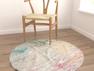 Round Rug Set 143 3D model