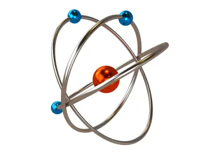 Cartoon Atom v2 005 Low-poly 3D model