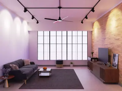 Living Room 01 Low-poly 3D model
