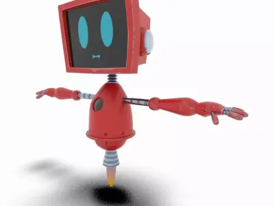 Cute Robot 01 Low-poly 3D model