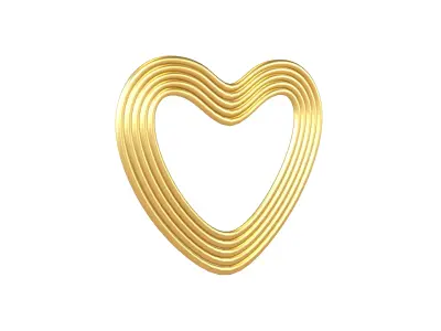 Line Heart Icon v1 011 Low-poly 3D model