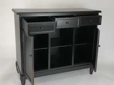 Leonard Wide Drawer Server 3D model