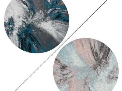Round Rug Set 97 3D model
