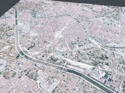 Streets and roads City Valencia Spain 3D model