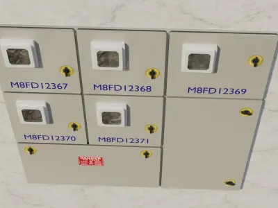 Electrical Meter Board Low-poly 3D model 3D model
