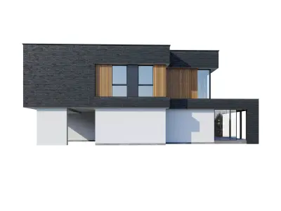 Modern house Brickstone with BLENDER file 3D model