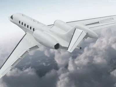  Luxury Private Jet with Interior Rigged for Maya 