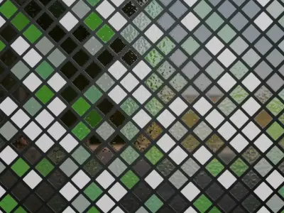 Greenish Glass Window Transparent PBR Seamless Texture