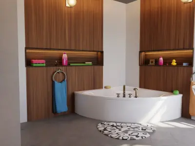 Blender 3D - Bathroom Interior with Procedural Shaders 3D model