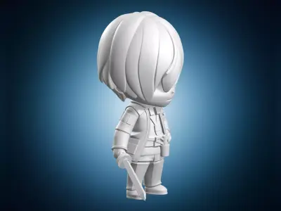 Makoto Yuki Chibi Style Figure With Sword 3D print model