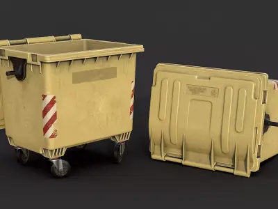 Street Trash Bin  Low-poly 3D model