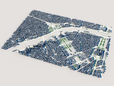 Cityscape Paris France 2 3D model