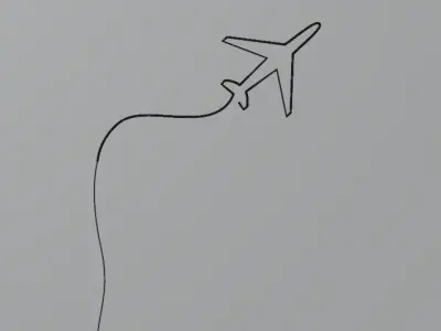 aeroplane neon light sign 3D model