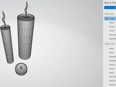 Candles 3d model candle and candle 3D model