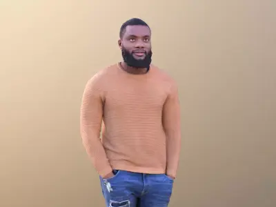 Gabriel 10637 - Walking Casual Man Low-poly 3D model