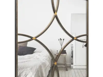 Allaryce Square Medallion Metal Accent Mirror TCDT1004 3D model