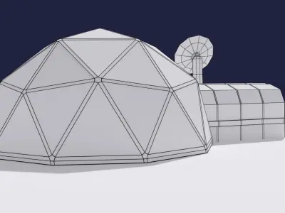 Low Poly Sci Fi Greenhouse Low-poly 3D model