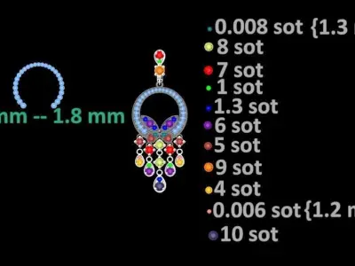 Ring Graff Butterfly Chandelier set earrings pendant 3D print model