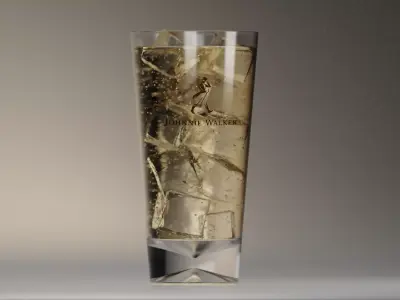 Highball glass drink Johnnie Walker 3D model
