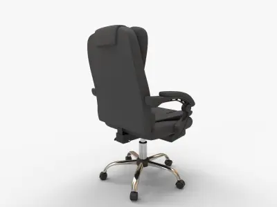 Office Chair PU Leather with Executive Footrest 3D model