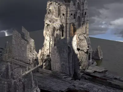 Ancient Underground massive Hive City 3D model