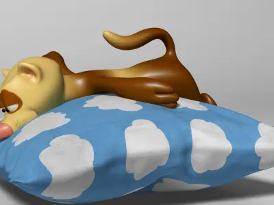 Cartoon Ferret Rigged and Animated Low-poly 3D model