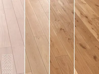 Boen Oak Parquet Flooring - 5 Layouts and  4 Colors - 4K 3D model