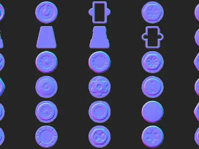 300 Substance Painter Stamp and Decals 2k normal maps Texture