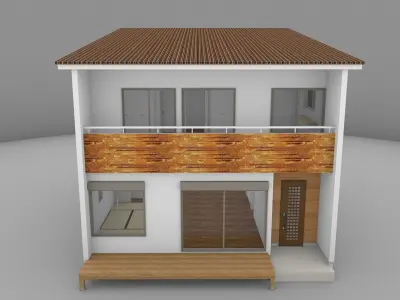 House model for background 24 Low-poly 3D model