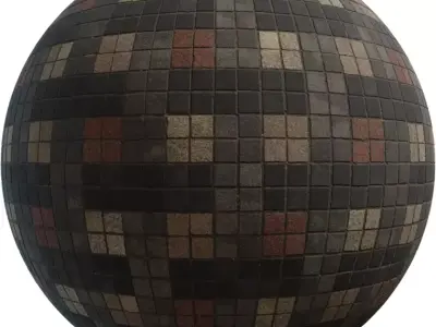 Multicolor Granite Mosaic Pavers PBR Texture Texture