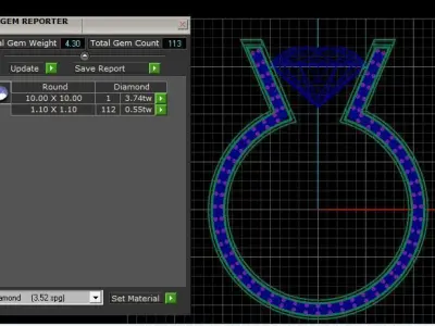 Architectural Style Solitaire Engagement Ring 3D print model