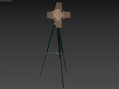 Floor lamp retro spot light on tripod 3D model