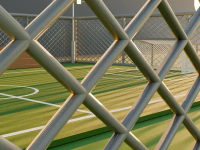 Stylized Low Poly Style Street Soccer Field   3D model