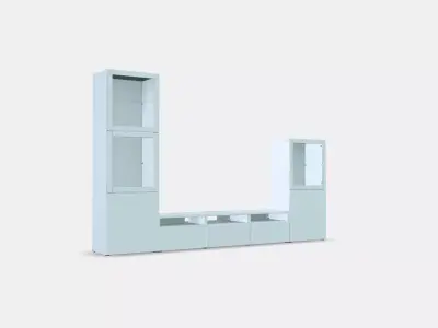 BESTA TV storage combination-glass doors 3D model