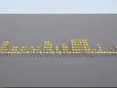 Traffic signs USA warning series Low-poly 3D model